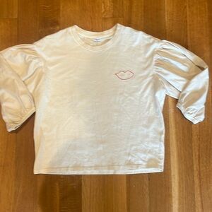 Claire V 3/4 arm cream shirt